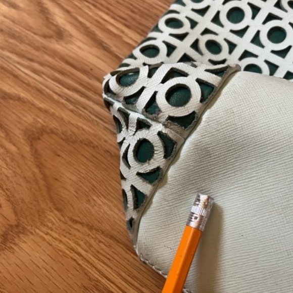 Tory Burch Kelsey Laser Cut Leather Tote Bag Satchel Handbag - Picture 11 of 14